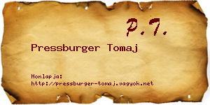 Pressburger Tomaj névjegykártya